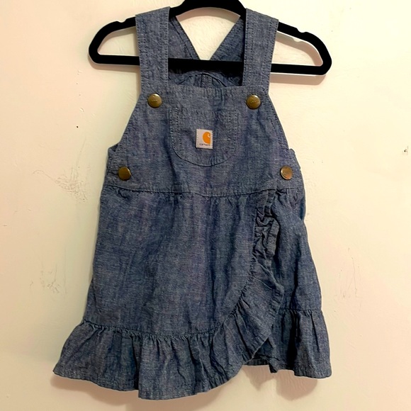 Carhartt Other - Carhartt denim chambray ruffled overall dress 12 months